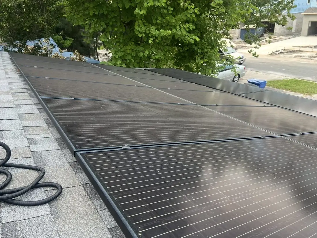 Dirty solar panels before cleaning